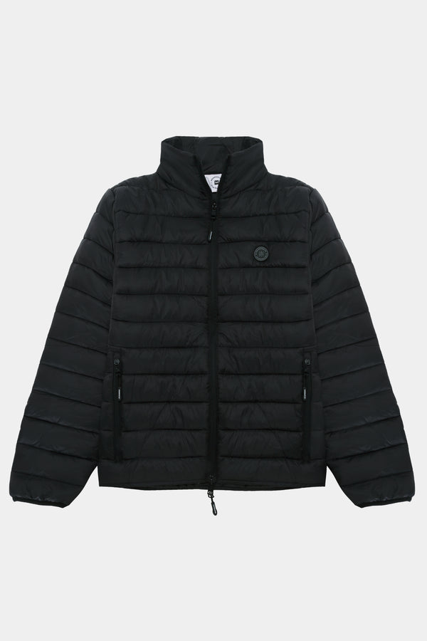 Black quilted jacket