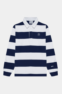 Polo rugby azul y blanco