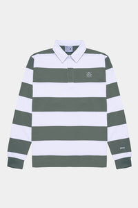 Polo rugby gris y blanco
