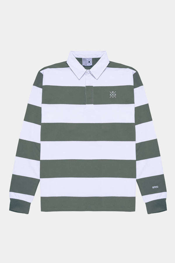 Polo rugby gris y blanco