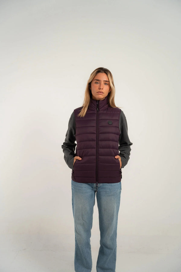 Chaleco acolchado burdeos
