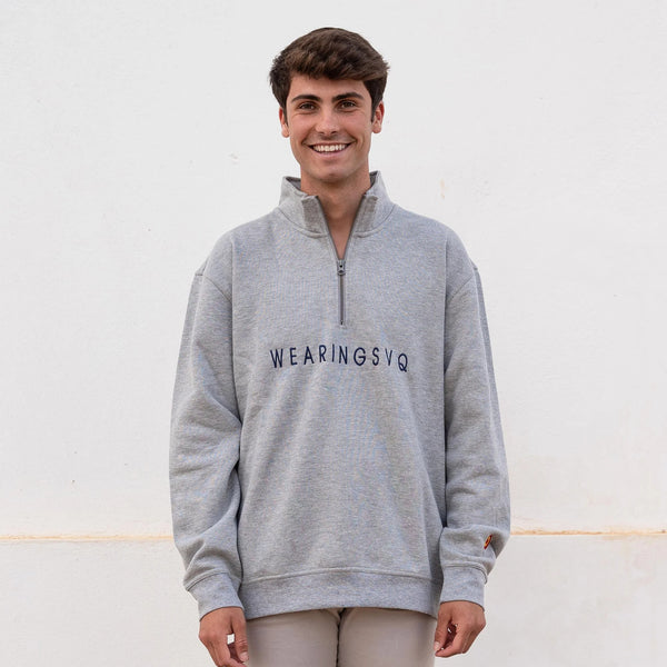 Half zip sweatshirt gris