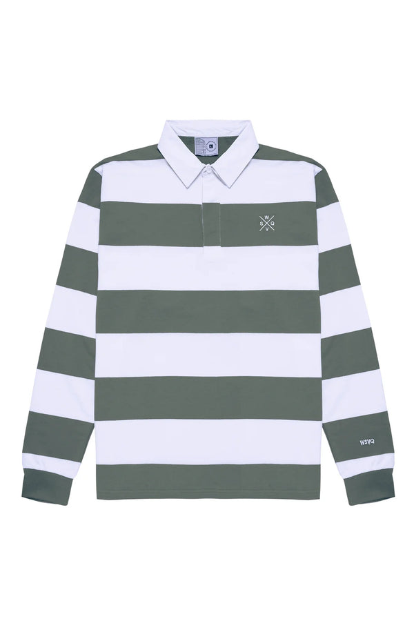 Polo rugby gris y blanco