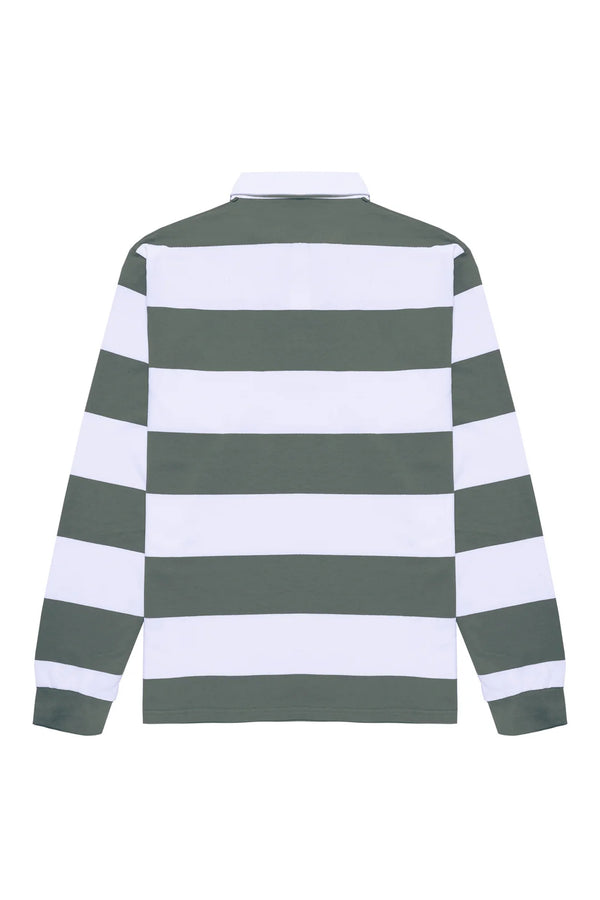 Polo rugby gris y blanco