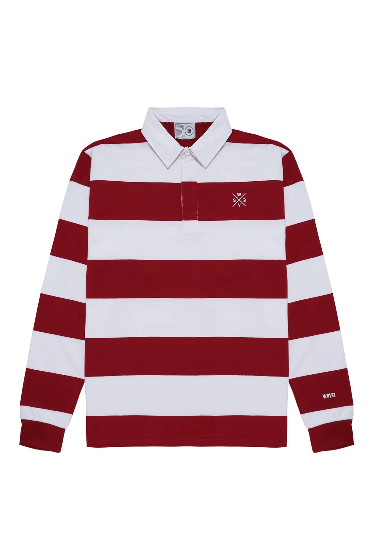 POLO RUGBY-BURDEOS-BLANCO-DELANTERO-WEARINGSVQ