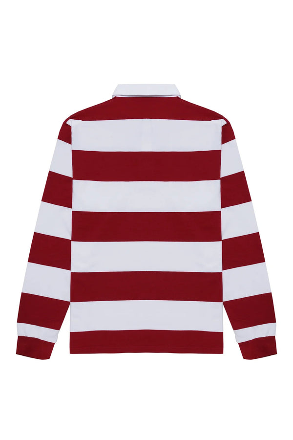 Polo rugby burdeos y blanco