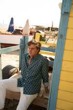 CAMISA INDI IKAT CELESTE