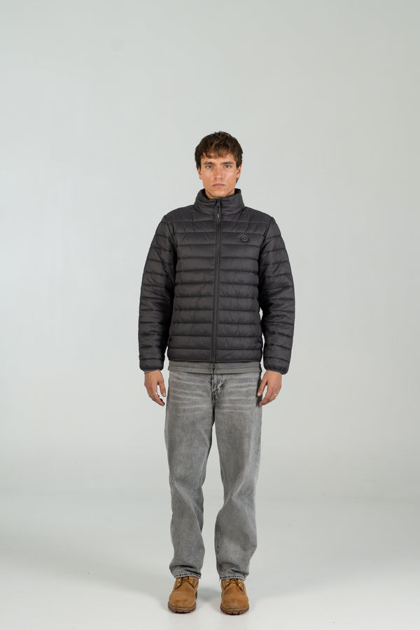 Chaquetón acolchado gris oscuro