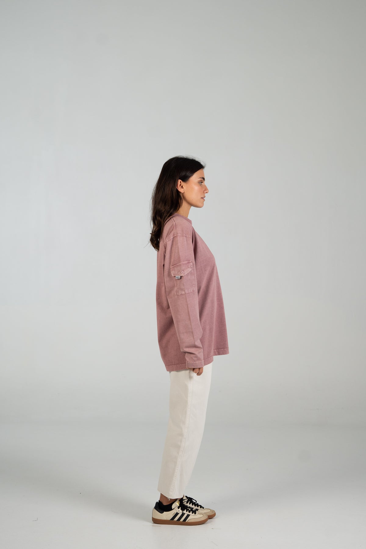 Long sleeve cargo WEARINGSVQ burdeos para chica – vista lateral
