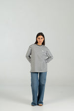 Long striped WEARINGSVQ gris y blanco para chica – vista frontal