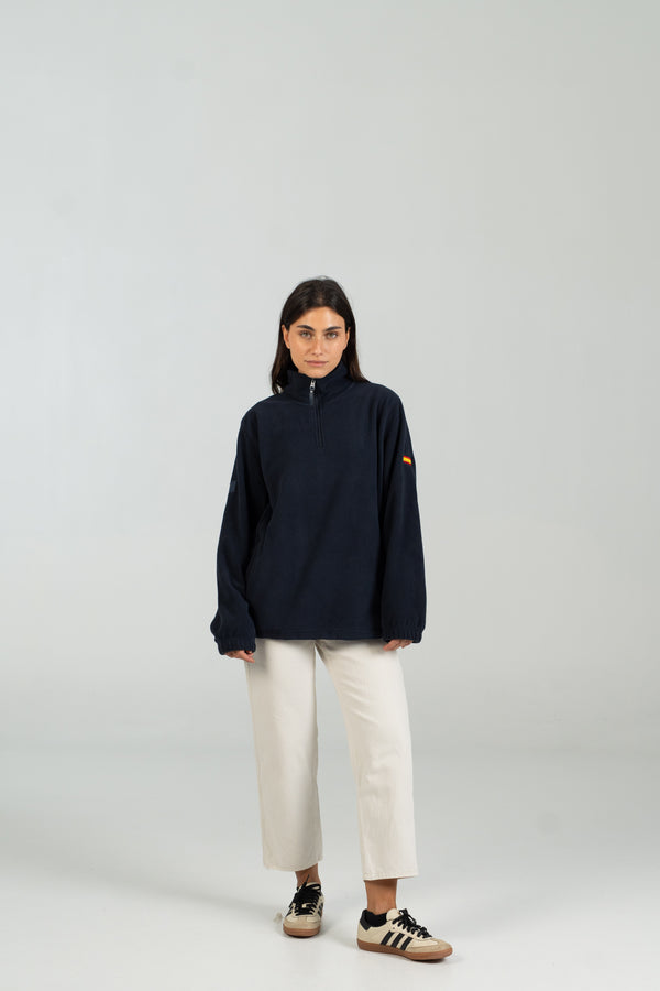 Polar half zip azul marino