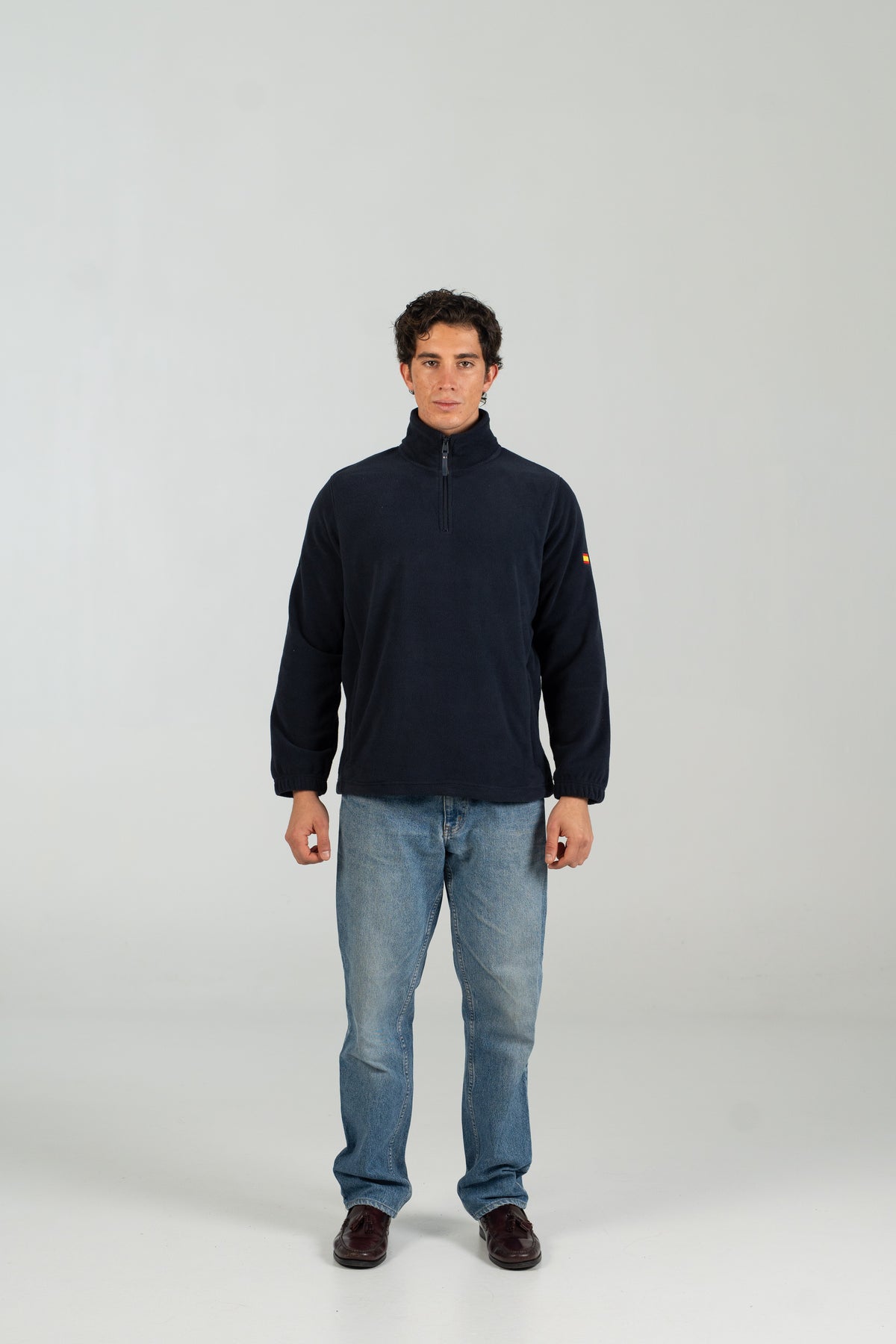 Polar half zip WEARINGSVQ azul marino para chico – vista frontal