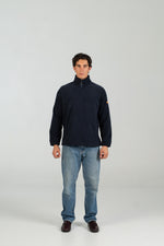 Polar half zip WEARINGSVQ azul marino para chico – vista frontal