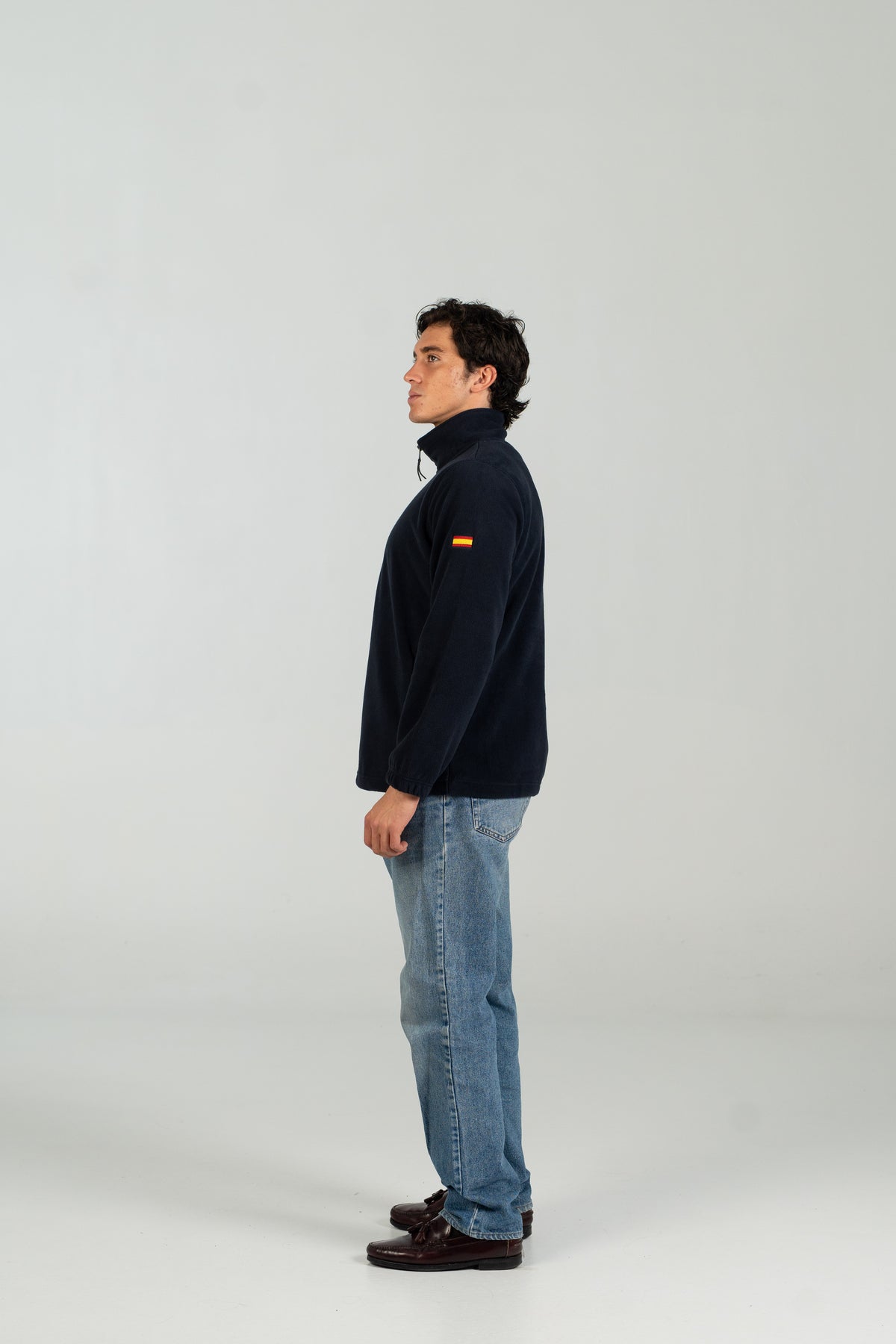 Polar half zip WEARINGSVQ azul marino para chico – vista lateral