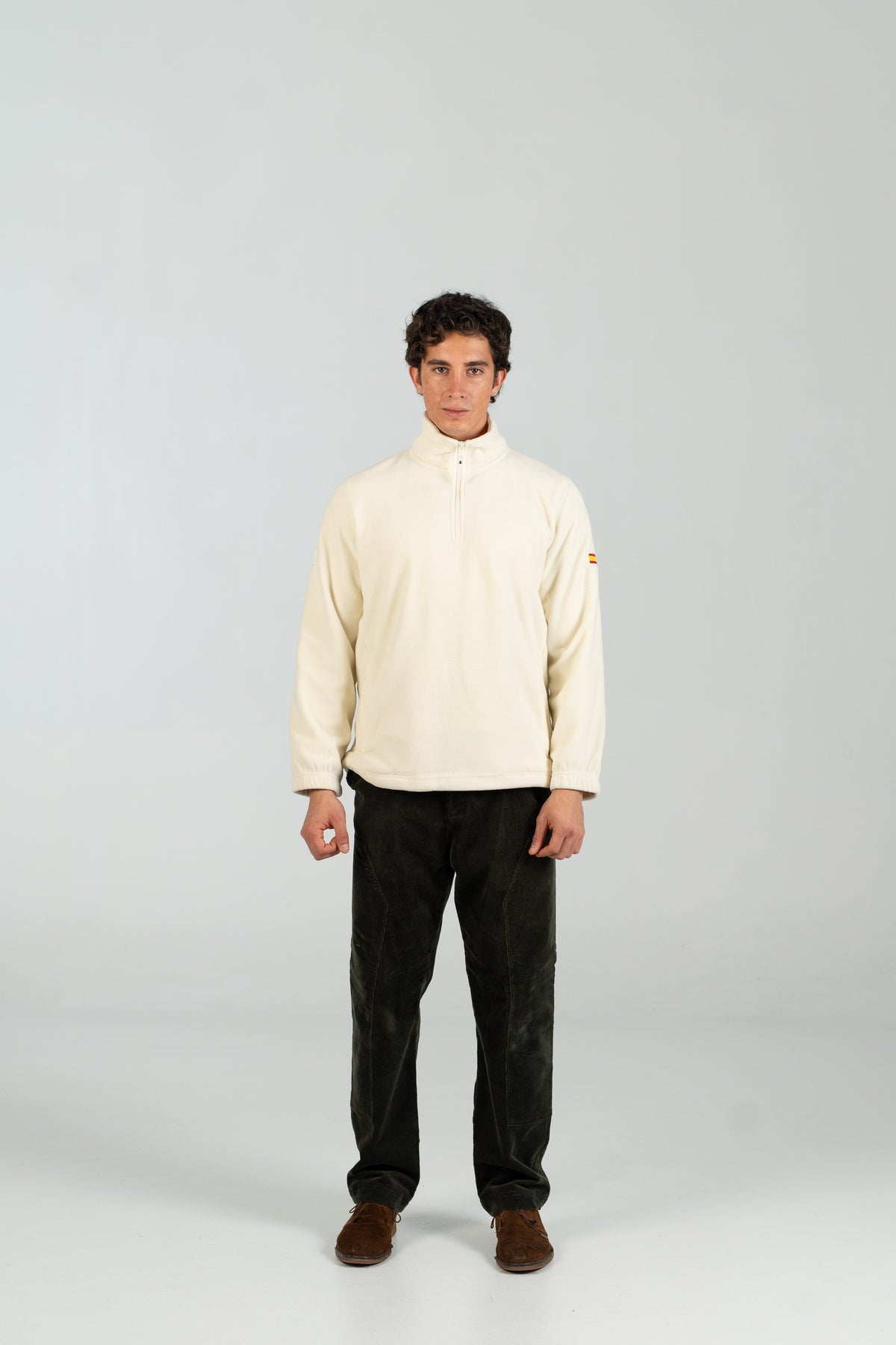 Polar half zip WEARINGSVQ blanco para chico – vista frontal