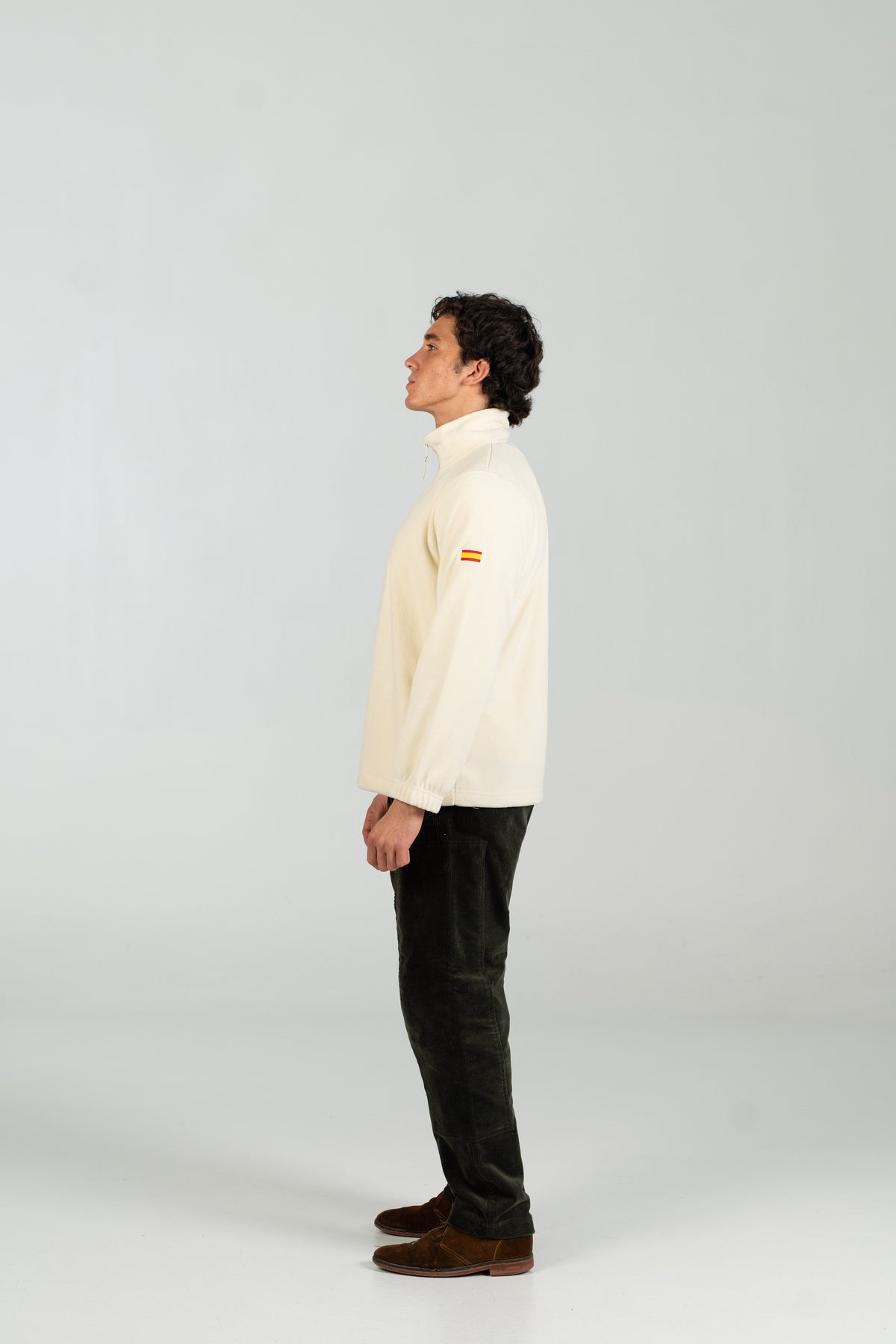 Polar half zip WEARINGSVQ blanco para chico – vista lateral