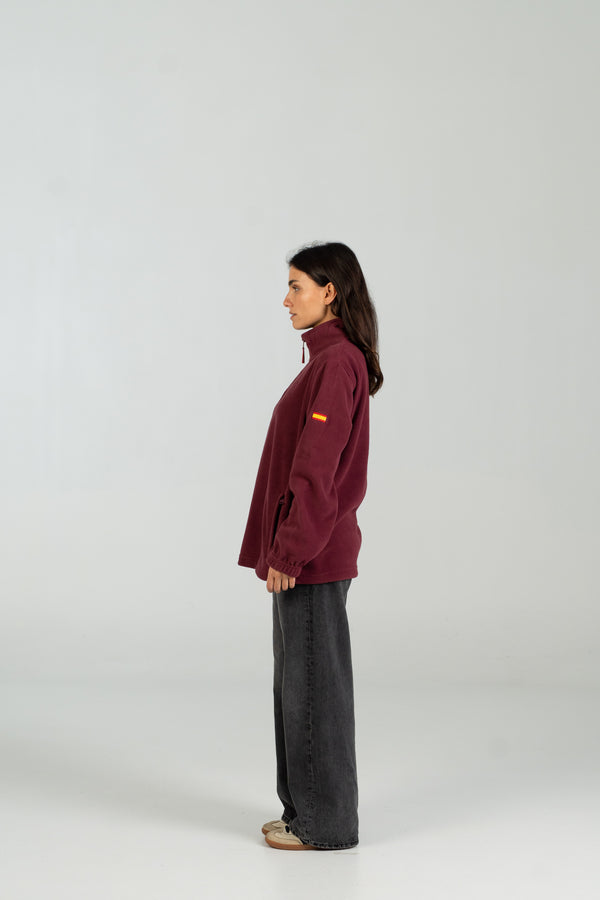 Polar half zip burdeos