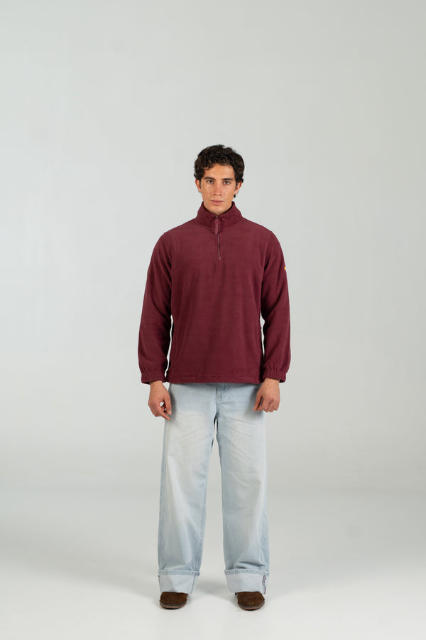 Polar half zip burdeos