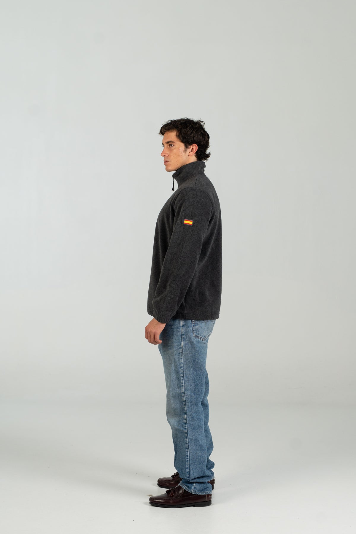 Polar half zip WEARINGSVQ gris para chico – vista lateral