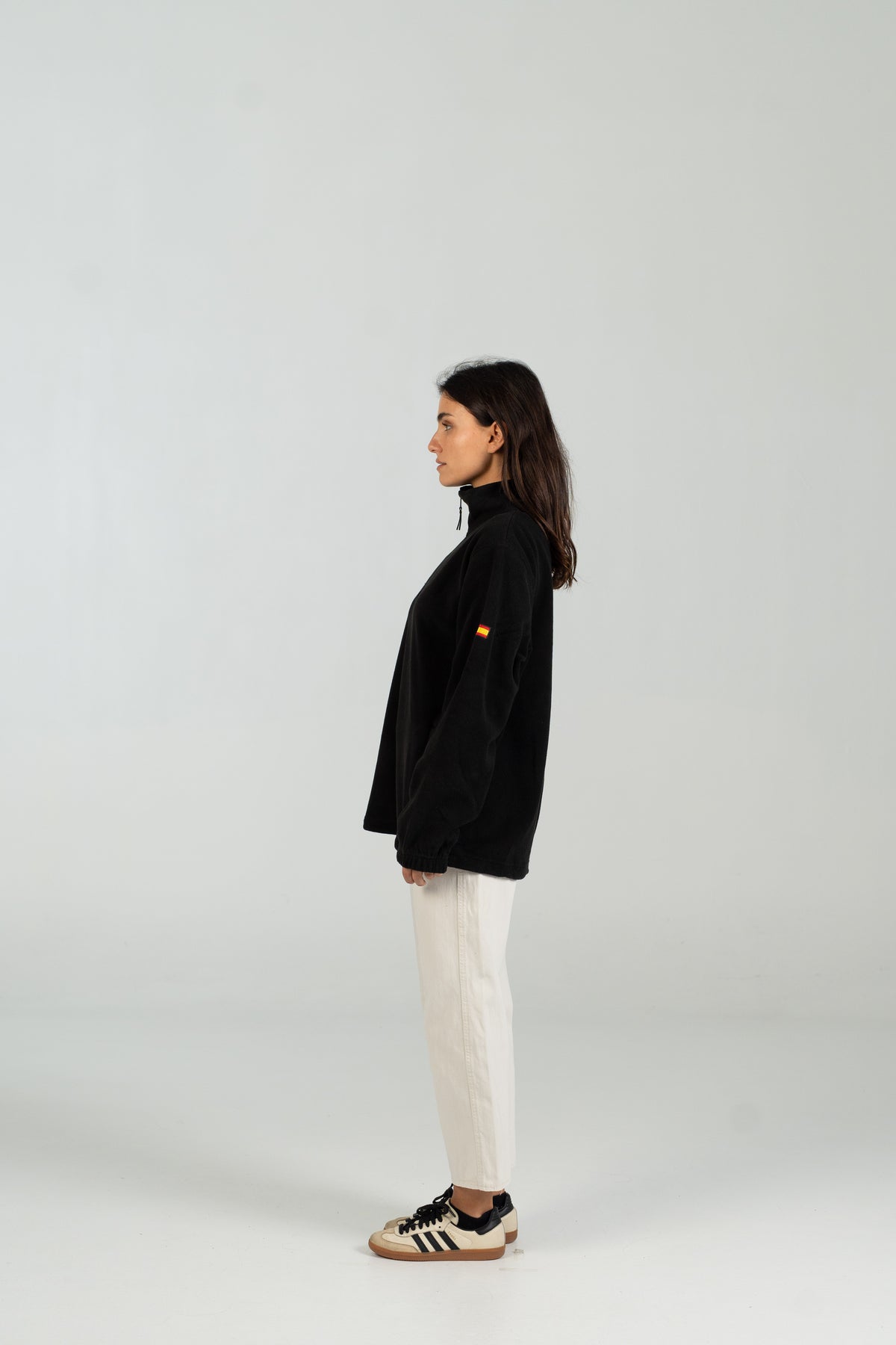 Polar half zip WEARINGSVQ negro para chica – vista lateral