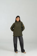 Polar half zip WEARINGSVQ verde para chica – vista frontal