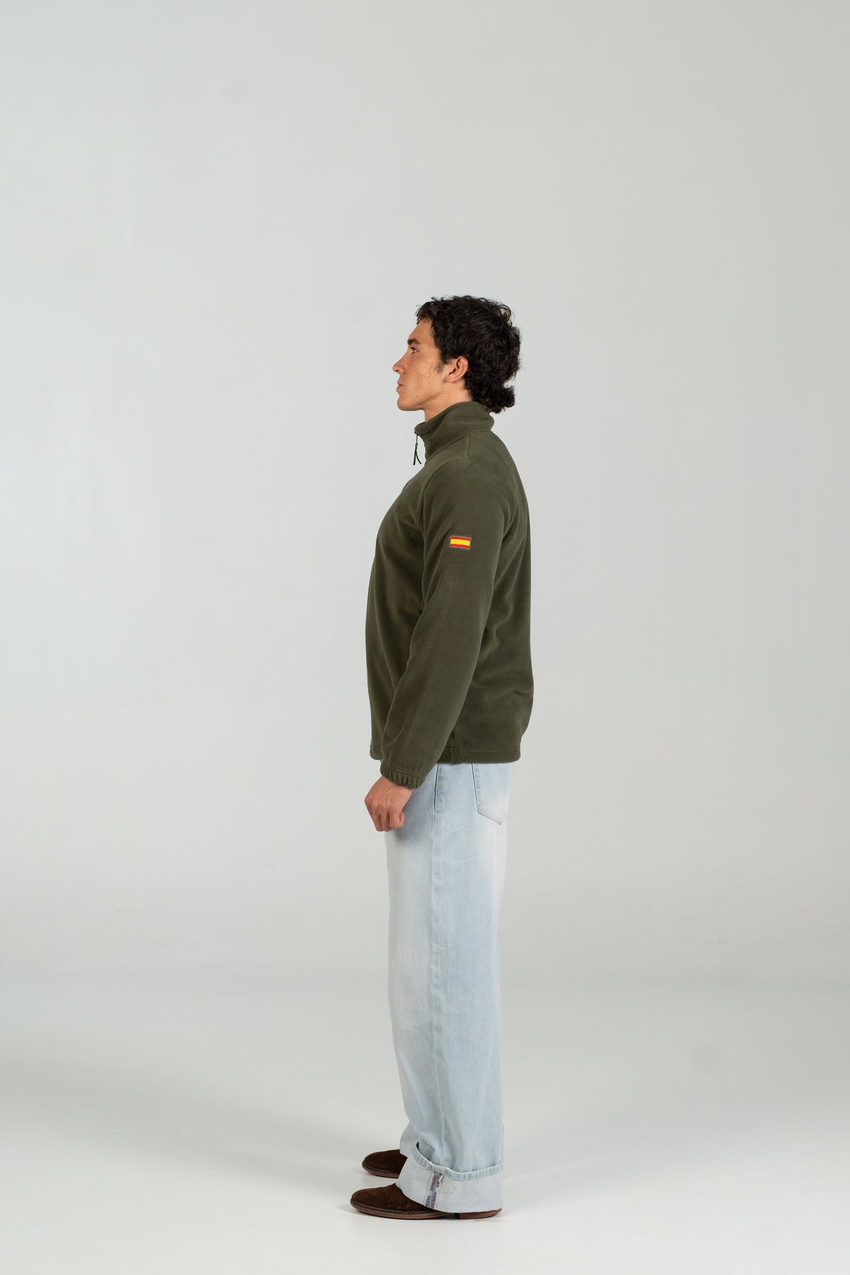 Polar half zip WEARINGSVQ verde para chico – vista lateral