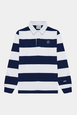 Polo rugby azul y blanco