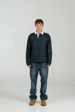 Polo rugby WEARINGSVQ azul y verde para chico – vista frontal