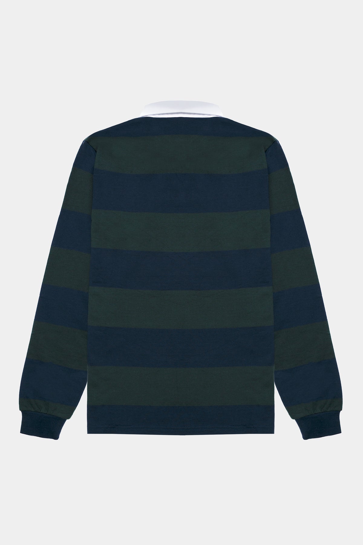 Blue and green rugby polo shirt
