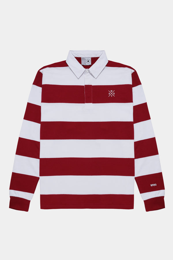Polo rugby burdeos y blanco