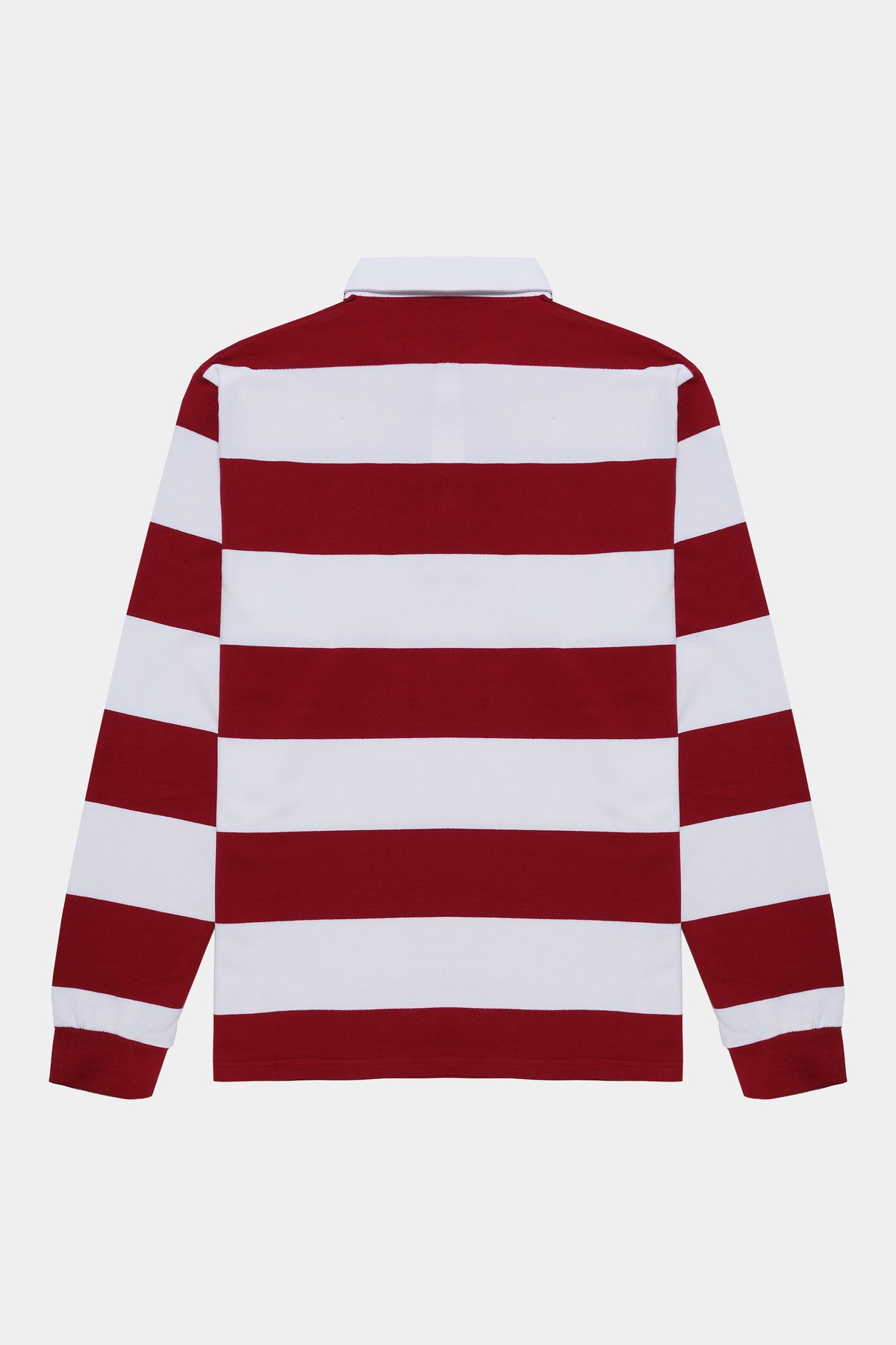 Burgundy and white rugby polo shirt