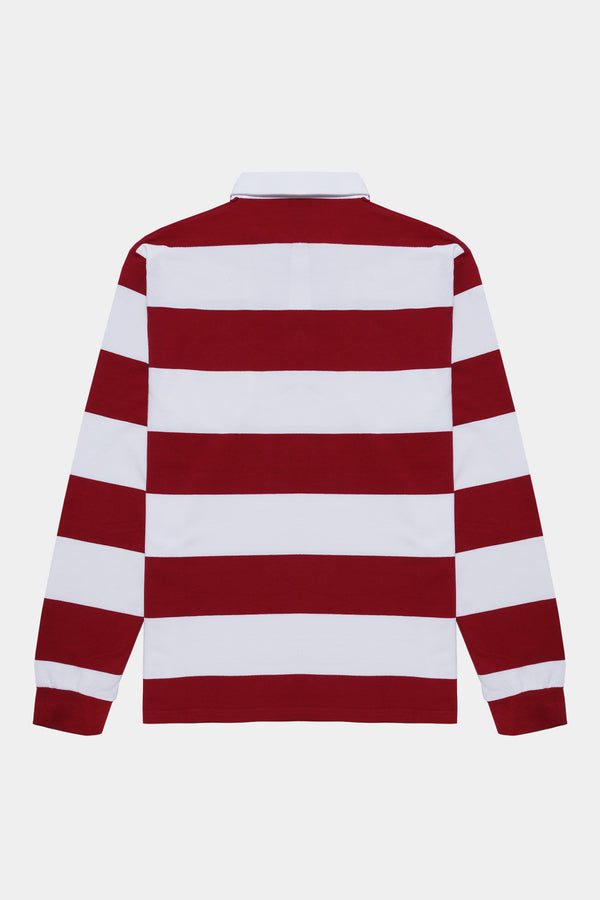 Polo rugby burdeos y blanco