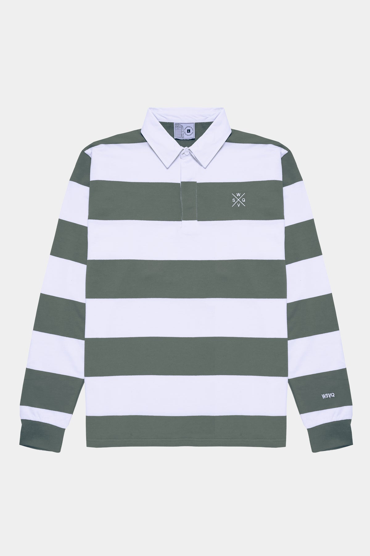 Polo rugby gris y blanco
