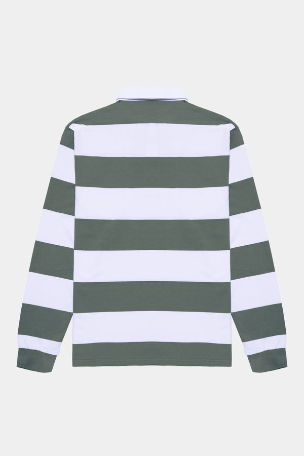 Polo rugby gris y blanco